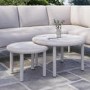 5 Seater Beige Rope Garden Corner Sofa Set with Nesting Tables