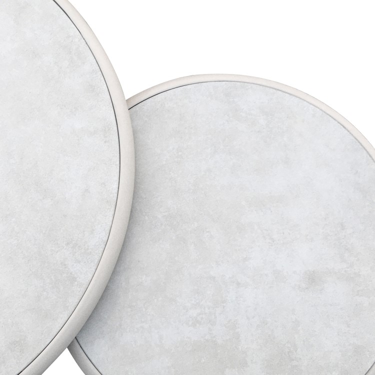 5 Seater Beige Rope Garden Corner Sofa Set with Nesting Tables