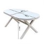 6 Seater Beige Aluminium & Rattan Oval Garden Dining Set