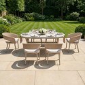 FTR242 6 Seater Beige Aluminium & Rattan Oval Garden Dining Set