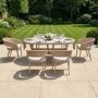 6 Seater Beige Aluminium & Rattan Oval Garden Dining Set