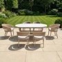 6 Seater Beige Aluminium & Rattan Oval Garden Dining Set