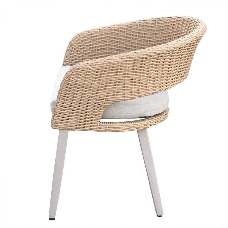 6 Seater Beige Aluminium & Rattan Oval Garden Dining Set