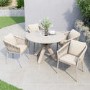 4 Seater Beige Rope Round Garden Dining Set