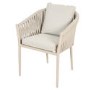 4 Seater Beige Rope Round Garden Dining Set