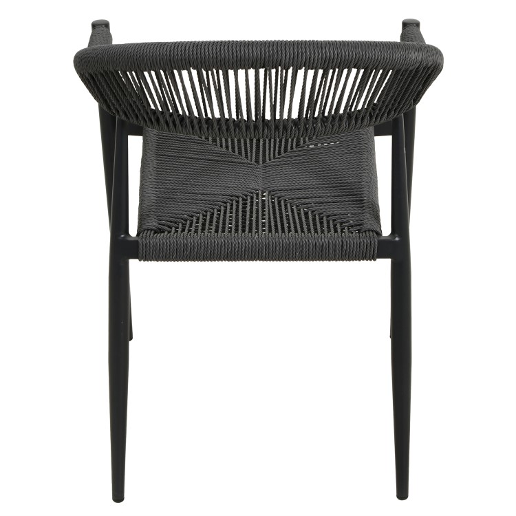 6 Seater Black Garden Wicker Dining Set with Sintered Stone Oval Table 