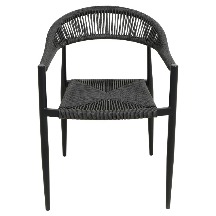 6 Seater Black Garden Wicker Dining Set with Sintered Stone Oval Table 