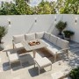 7 Seater Beige Aluminium Corner Garden Dining Set with Height Adjustable Table