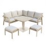 7 Seater Beige Aluminium Corner Garden Dining Set with Height Adjustable Table
