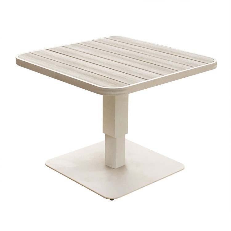 7 Seater Beige Aluminium Corner Garden Dining Set with Height Adjustable Table