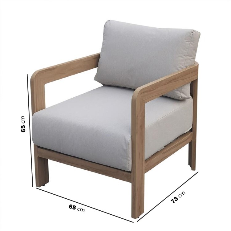 5 Seater Aluminium Wood Effect Beige Garden Sofa Set with Nesting Tables