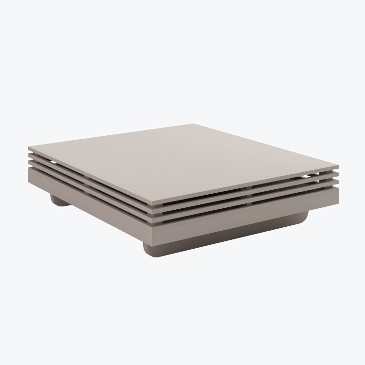 6 Seater Beige Fluted Garden Corner Sofa & Armchair Set with Coffee Table