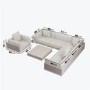 6 Seater Beige Fluted Garden Sofa Set with Coffee Table