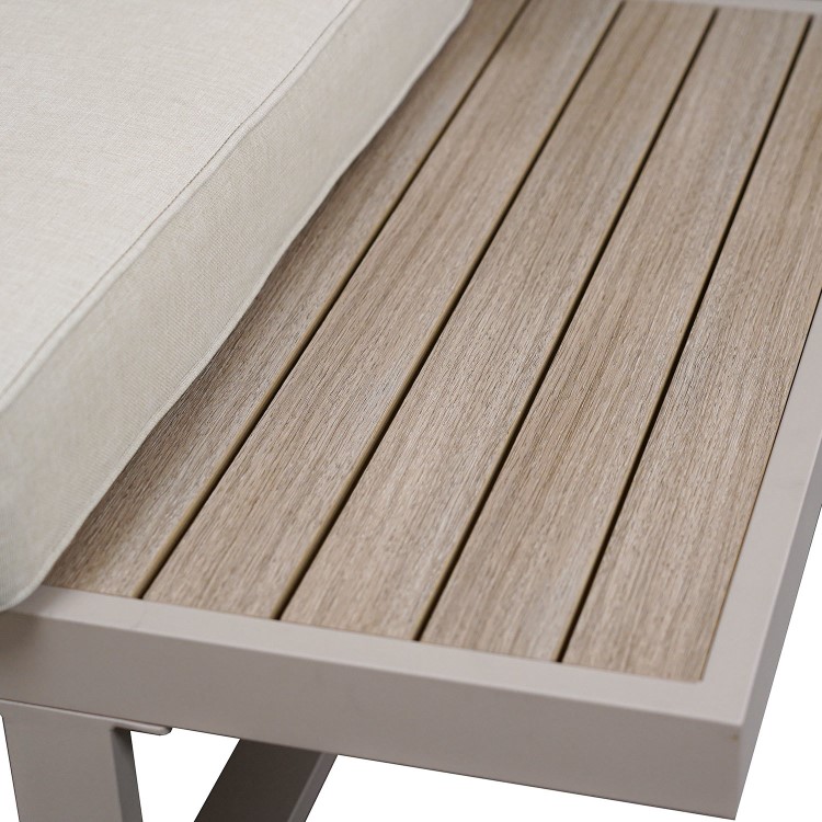 5 Seater Beige Aluminium Garden Corner Sofa Set