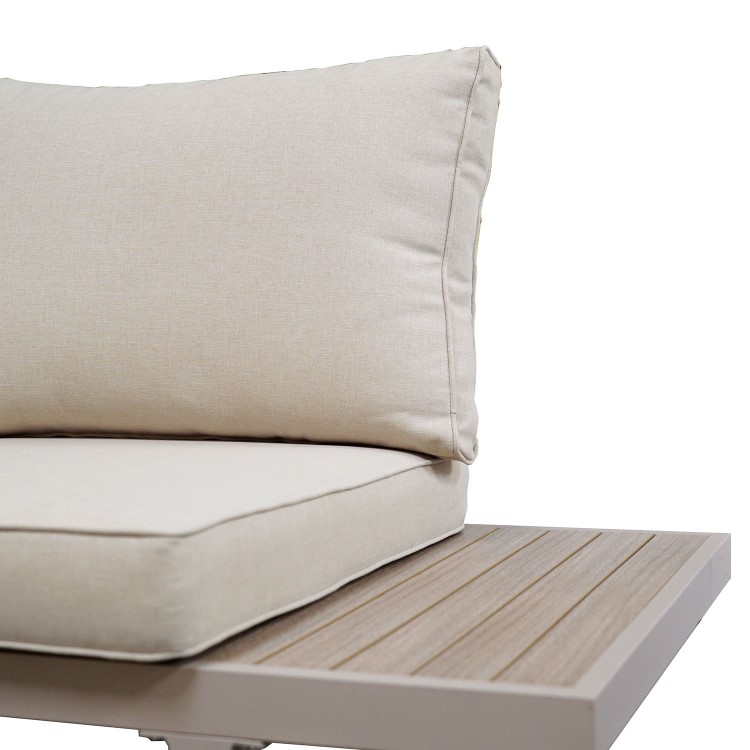 5 Seater Beige Aluminium Garden Corner Sofa Set