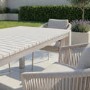 6 Seater Beige Aluminium Extendable Garden Dining Set with Rope Chairs 