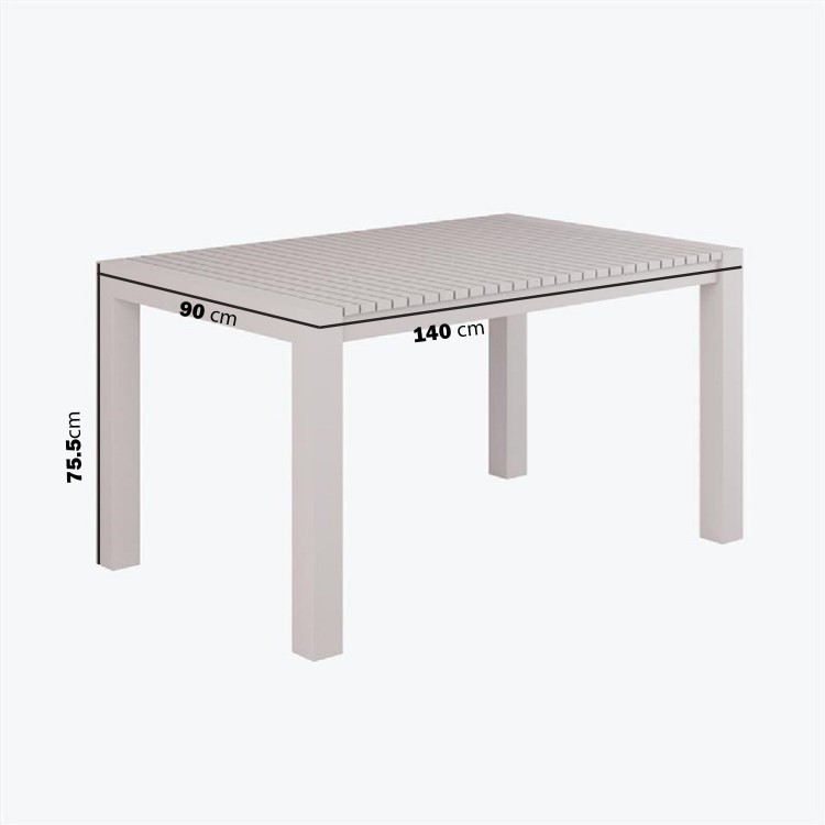 6 Seater Beige Aluminium Extendable Garden Dining Set with Rope Chairs 