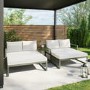 4 Seater Green Modular Stackable Garden Sofa with Waterproof Cover