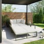 4 Seater Green Modular Stackable Garden Sofa with Waterproof Cover