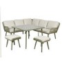 7 Seater Green Rope Effect Garden Corner Sofa Dining Table Set