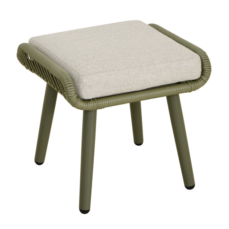 7 Seater Green Rope Effect Garden Corner Sofa Dining Table Set