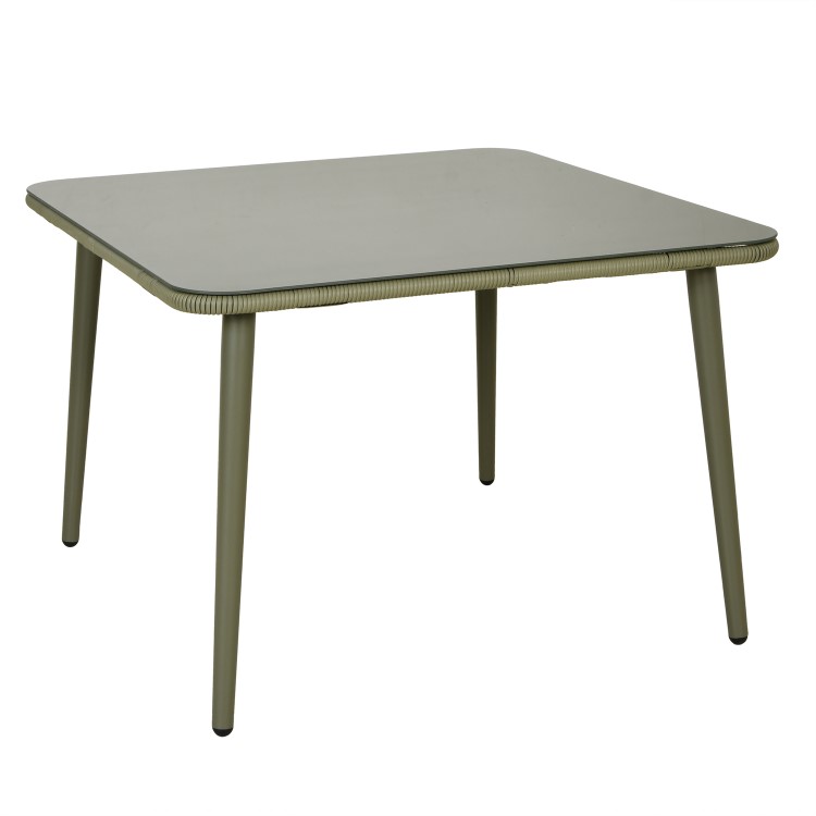 7 Seater Green Rope Effect Garden Corner Sofa Dining Table Set