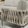 4 Seater Beige Rope Detail Sofa and Armchair Set with Coffee Table
