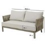 4 Seater Beige Rope Detail Sofa and Armchair Set with Coffee Table