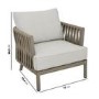 4 Seater Beige Rope Detail Sofa and Armchair Set with Coffee Table