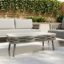 4 Seater Beige Rope Detail Sofa and Armchair Set with Coffee Table