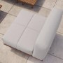 6 Seater Beige Modular Garden Corner Sofa Set in Wood Effect with Square Coffee Table