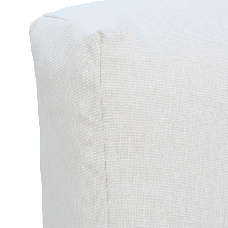 6 Seater Beige Modular Garden Corner Sofa Set in Wood Effect with Square Coffee Table