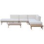 6 Seater Modular Garden Corner Sofa Set in Wood Effect with Square Coffee Table 