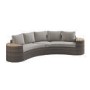 8 Seater Brown Rattan Curved Garden Sofa Set with Storage Side Tables 