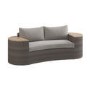 8 Seater Brown Rattan Curved Garden Sofa Set with Storage Side Tables 