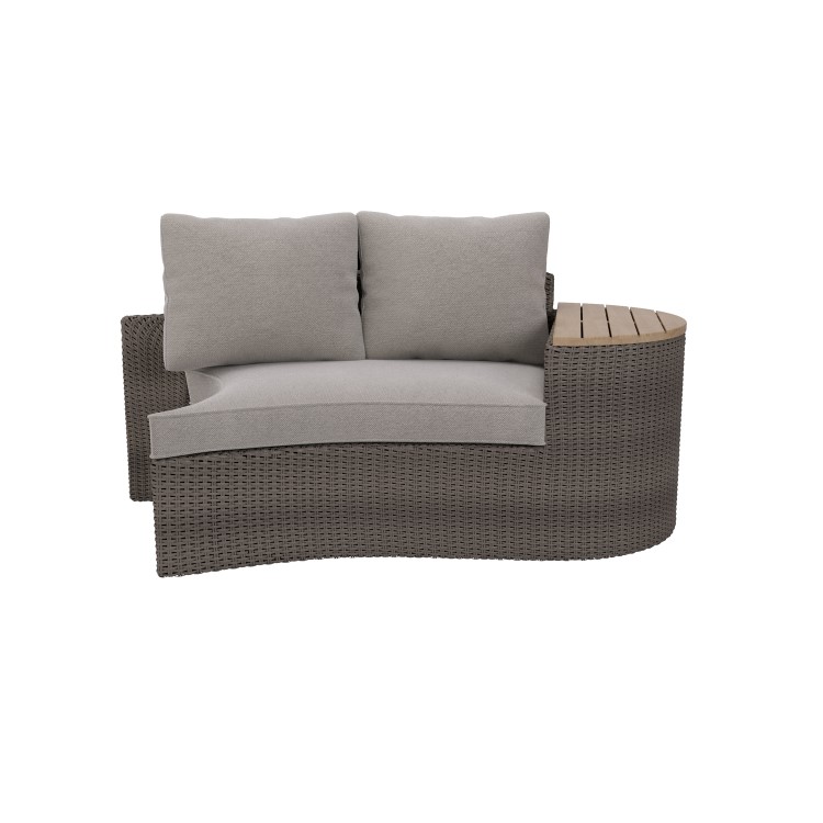 8 Seater Brown Rattan Curved Garden Sofa Set with Storage Side Tables 