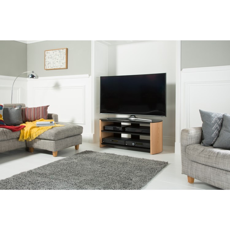 Alphason FW1100-W/B Finewoods HiFi and TV Stand for up to 50" TVs - Walnut