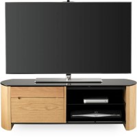 Alphason FW1100CB-LO Finewoods TV Stand for up to 50" TVs - Light Oak