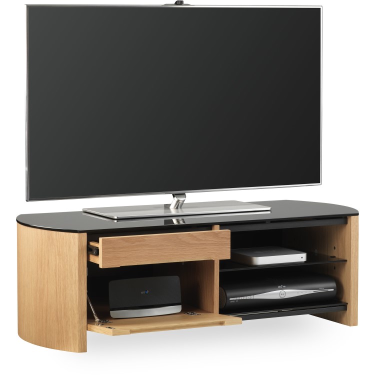 Alphason FW1100CB-LO Finewoods TV Stand for up to 50" TVs - Light Oak