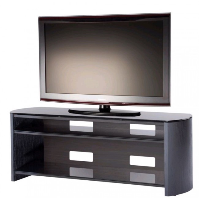 Ex Display - Alphason FW1350-BV/B Finewoods TV Stand for up to 60" TVs - Black/Oak