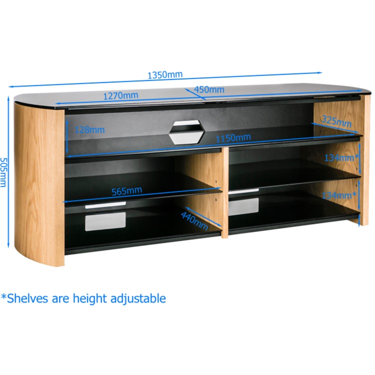 Alphason FW1350SB-W Finewoods Soundbar TV Stand for up to 49" TVs - Walnut 
