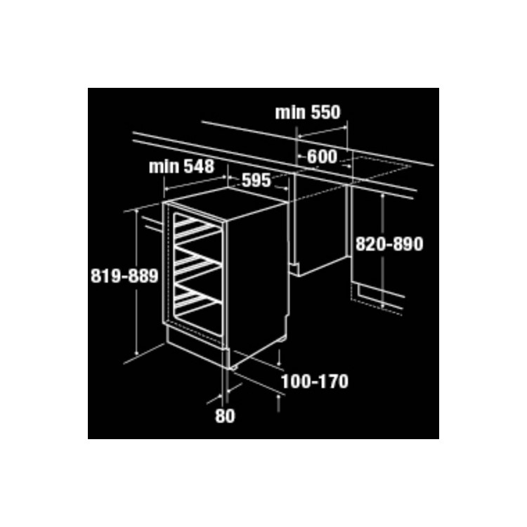 CDA FW223 60cm Wide Integrated Under Counter Larder Fridge - White