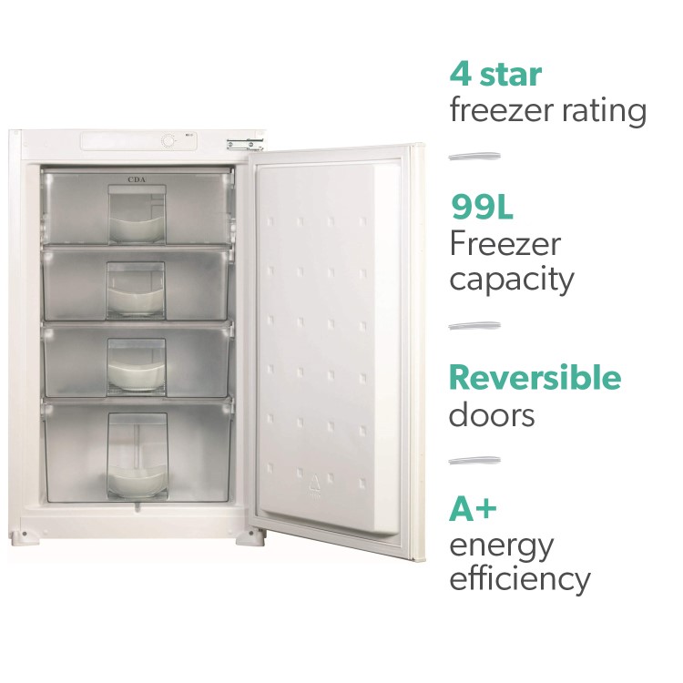 Refurbished CDA FW482 Integrated 99 Litre In Column Freezer