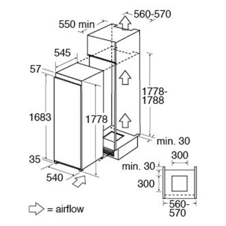 Refurbished CDA FW882 54cm Wide Integrated Upright In Column Freezer