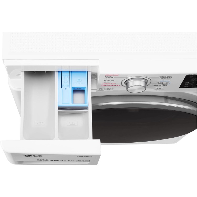 LG FWJ685WS 8kg Wash 5kg 1400rpm Dry 6Motion Direct Drive Freestanding Washing Machine With Steam - White