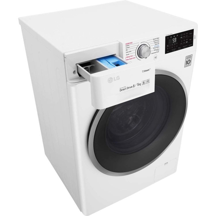LG FWJ685WS 8kg Wash 5kg 1400rpm Dry 6Motion Direct Drive Freestanding Washing Machine With Steam - White