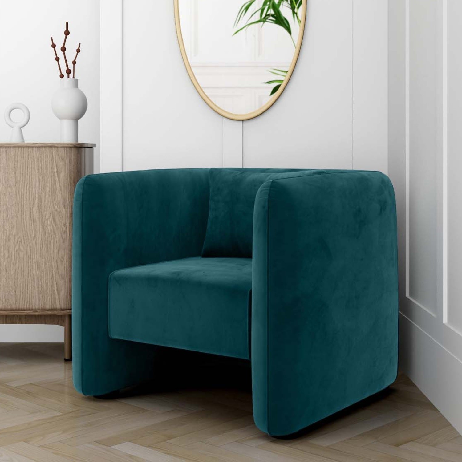 Square velvet chair top