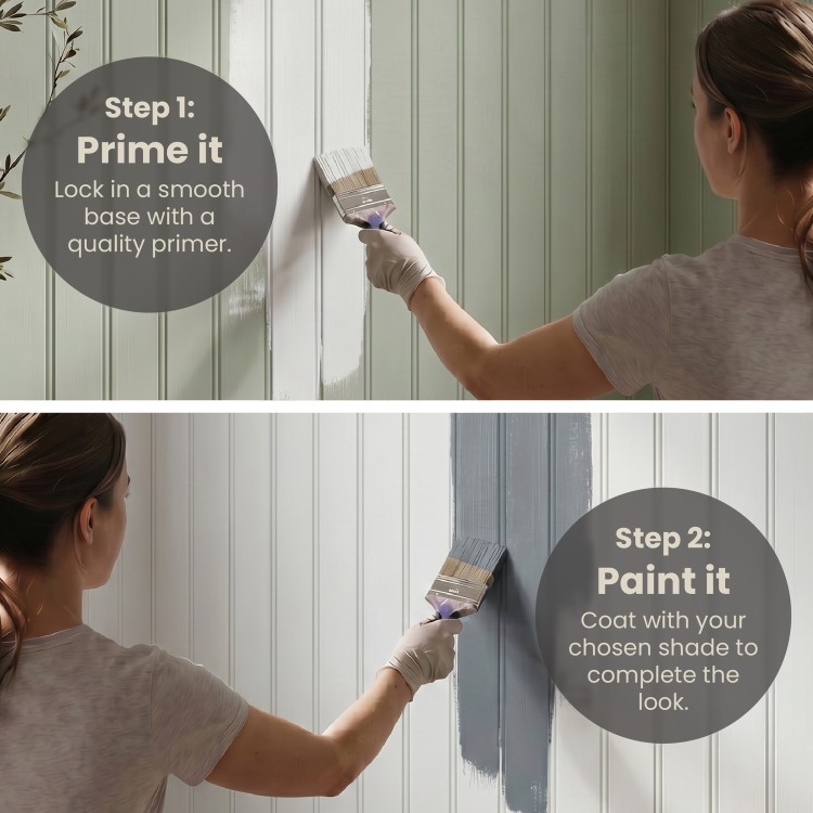 Paintable Tongue & Groove Wall Panel - 240cm x 60cm - Delamere