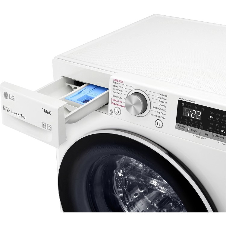 LG FWV585WSE Freestanding Wifi Connected 8kg Wash 5kg Dry 1400rpm Washer Dryer - White