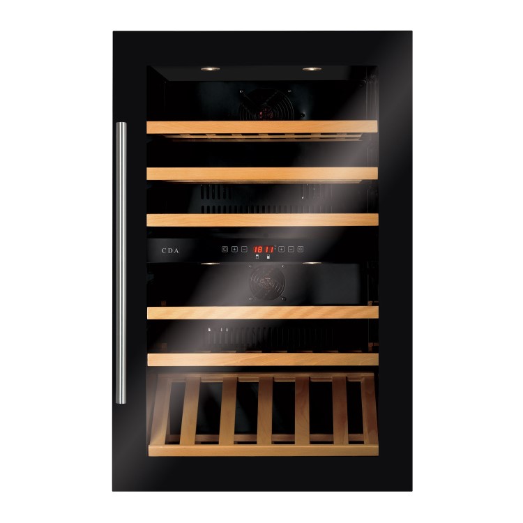 Refurbished CDA FWV902BL Integrated 55 Bottle Dual Zone Wine Cooler Black